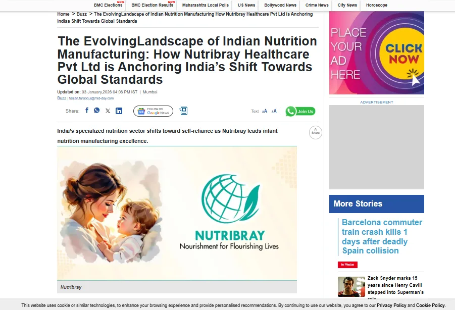 The EvolvingLandscape of Indian Nutrition Manufacturing: How Nutribray Healthcare Pvt Ltd is Anchoring India’s Shift Towards Global Standards