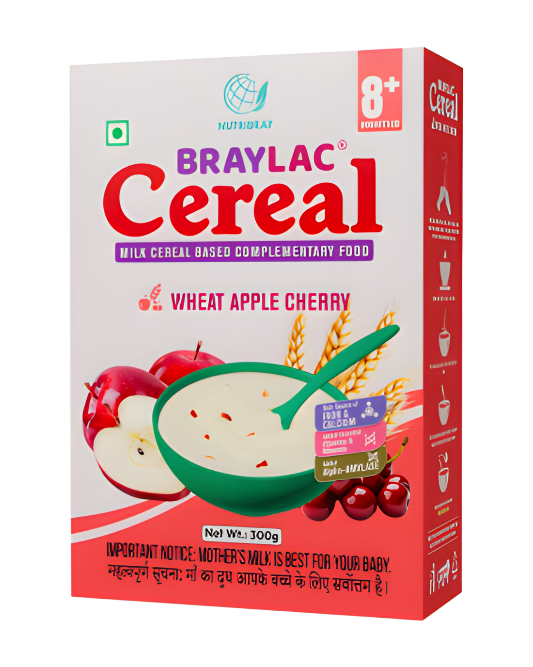 Braylac Cereal Wheat Apple Cherry