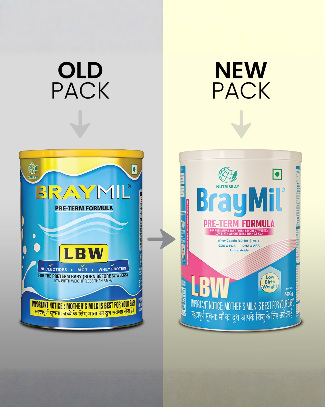 Braymil Pre-Term Formula LBW | Whey Casein (60:40) | Ammino Acids | For the Preterm Baby Powder